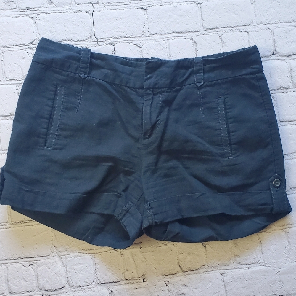 Ann Taylor Loft Dark Blue Linen Blend Shorts Sz 6